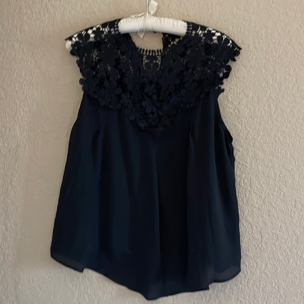 Black lace detailed blouse